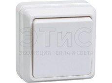 Выключатель одноклавишный наружный 10А 220В IP20 белый Олимп Выключатель одноклавишный наружный 10А 220В IP20 белый Олимп